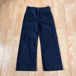 Anthropologie Maeve Colette Dark Blue Wide-Leg Jeans